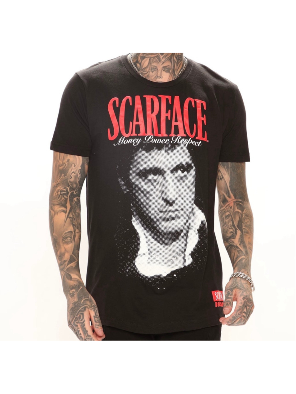 Fashion Nova. Scarface Reason Money Power Respect Unisex T-Shirt. Black. Small
